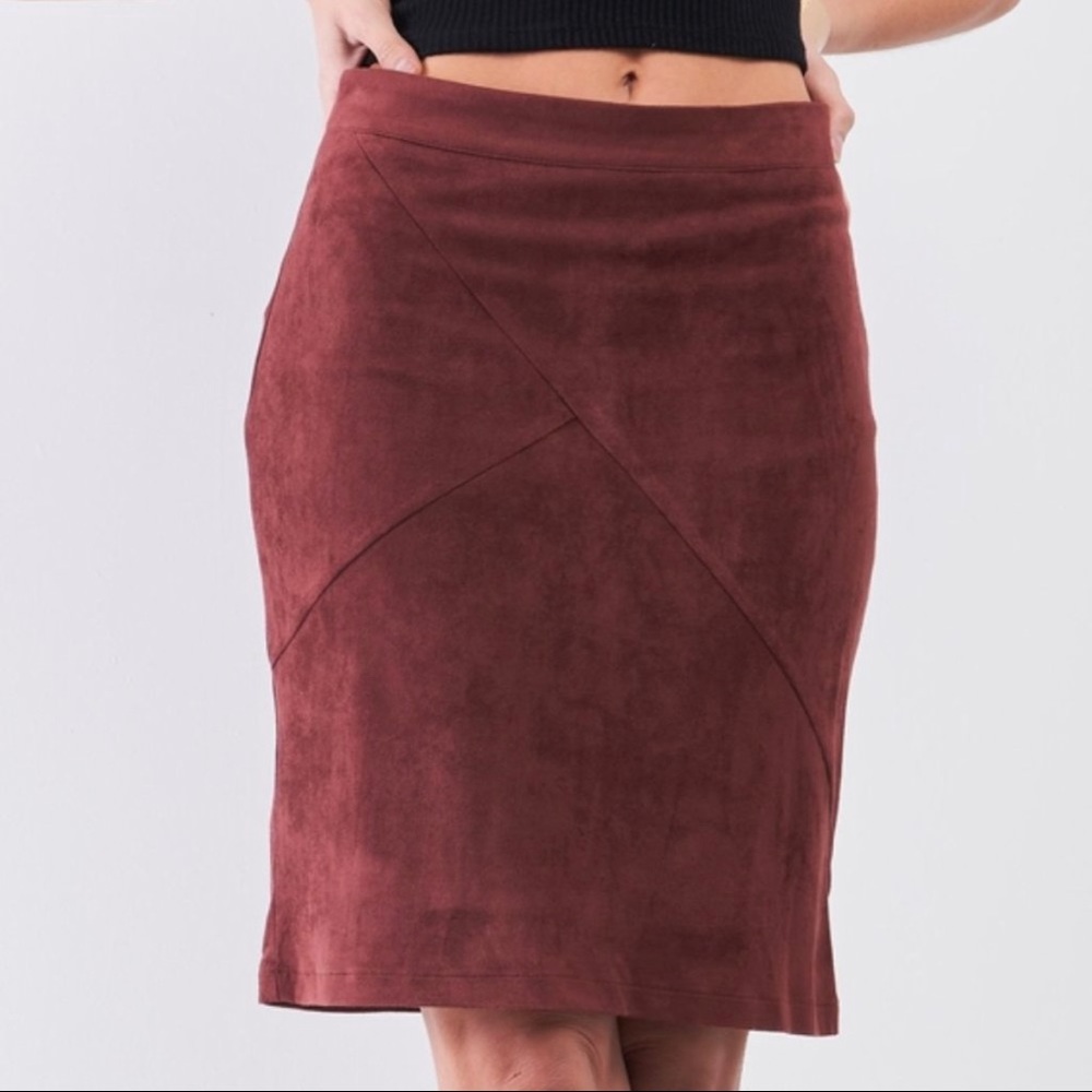 I’ve Got a Meeting Vegan Suede Skirt